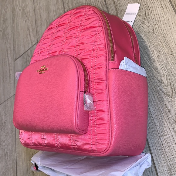 NWT (Set) Coach Court Backpack & Matching Small Box Cosmetic Case with Ruching